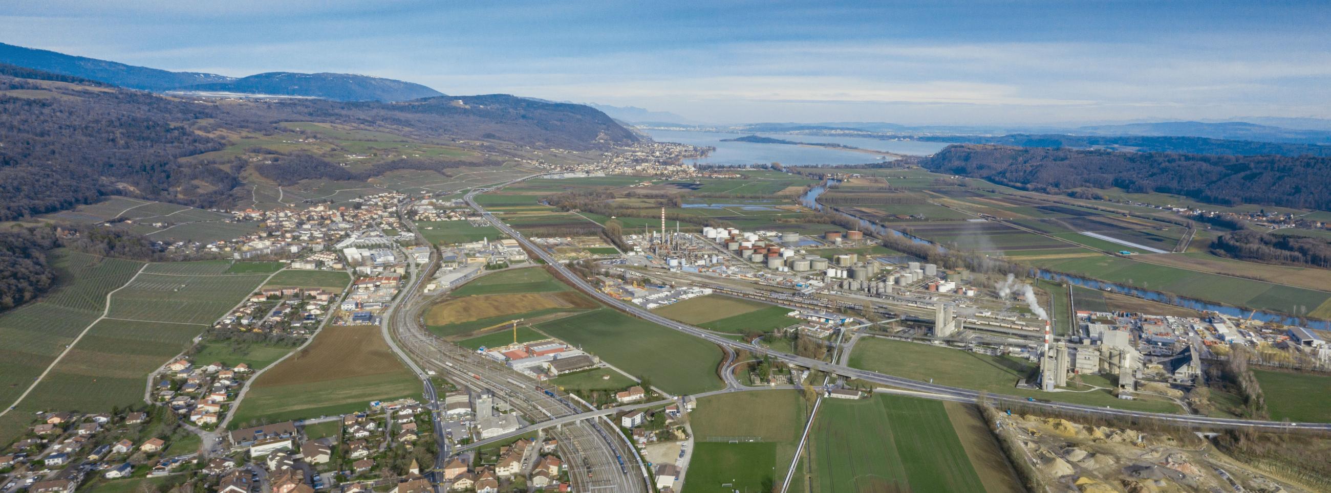 Cornaux, Cressier vu du ciel