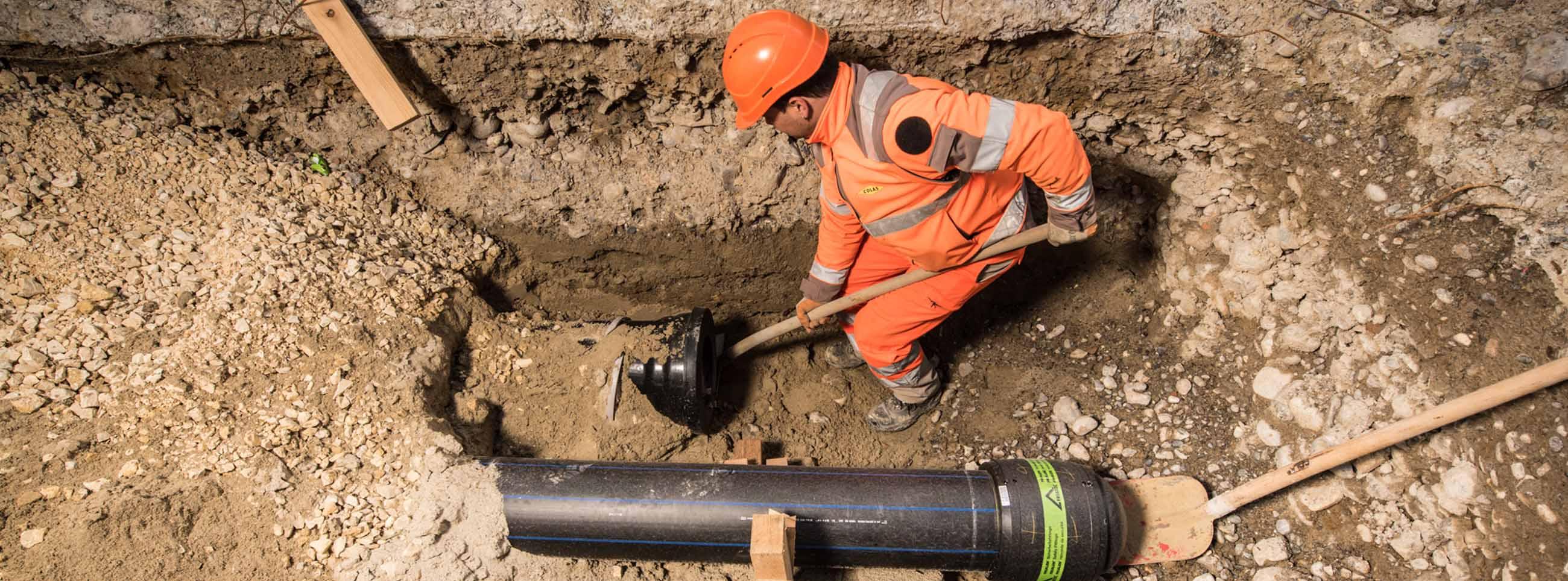 chantier de chauffage à distance de la Tène réalisé par Groupe E