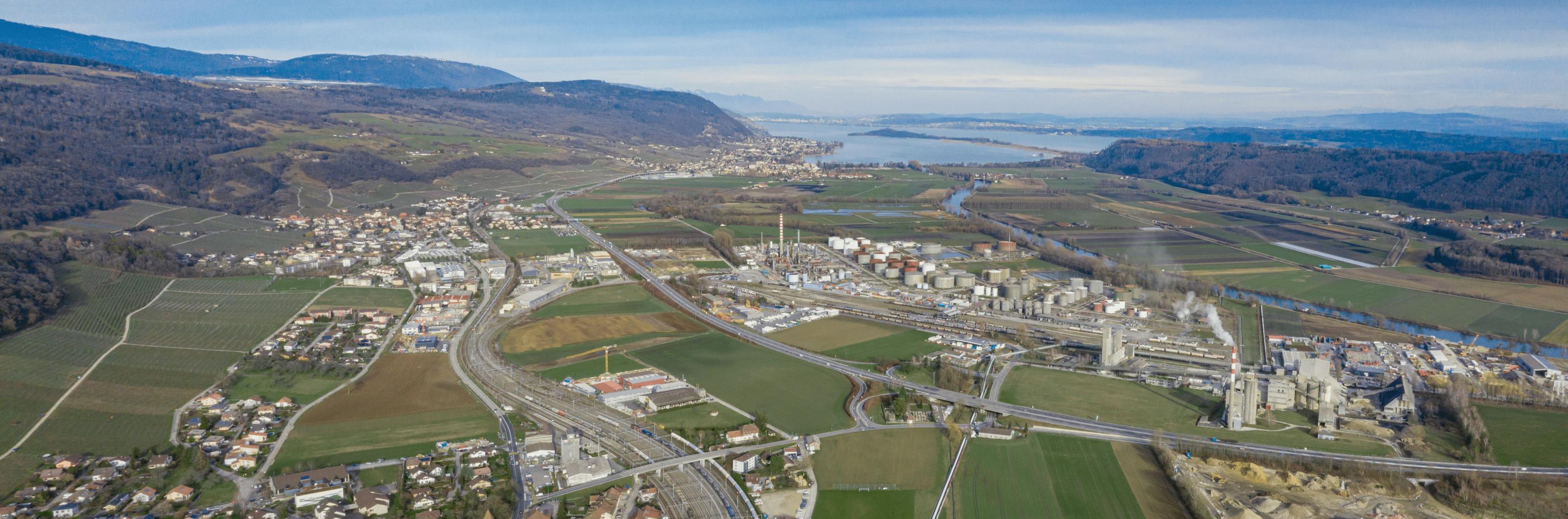 Cornaux, Cressier vu du ciel