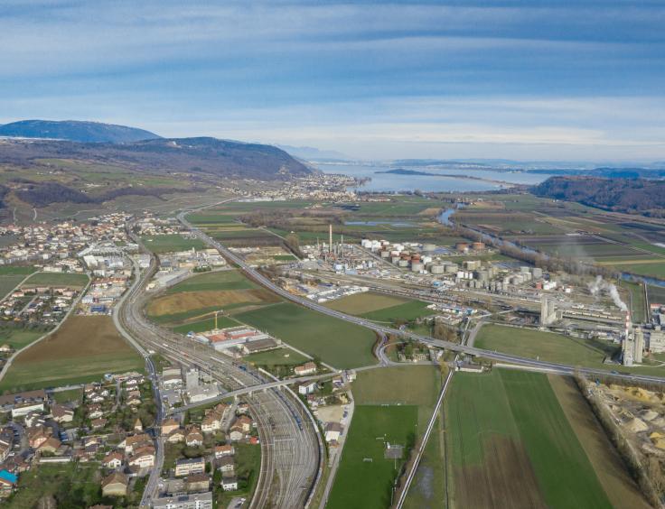 Cornaux, Cressier vu du ciel